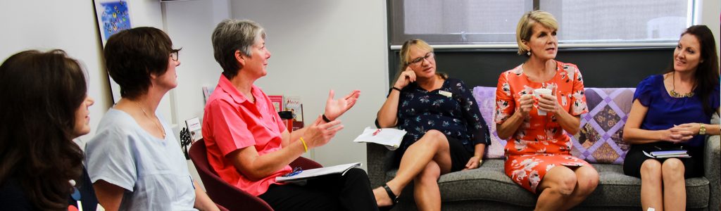 breast cancer care team with partners