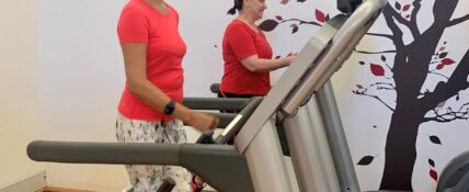 Women on treadmill exercise